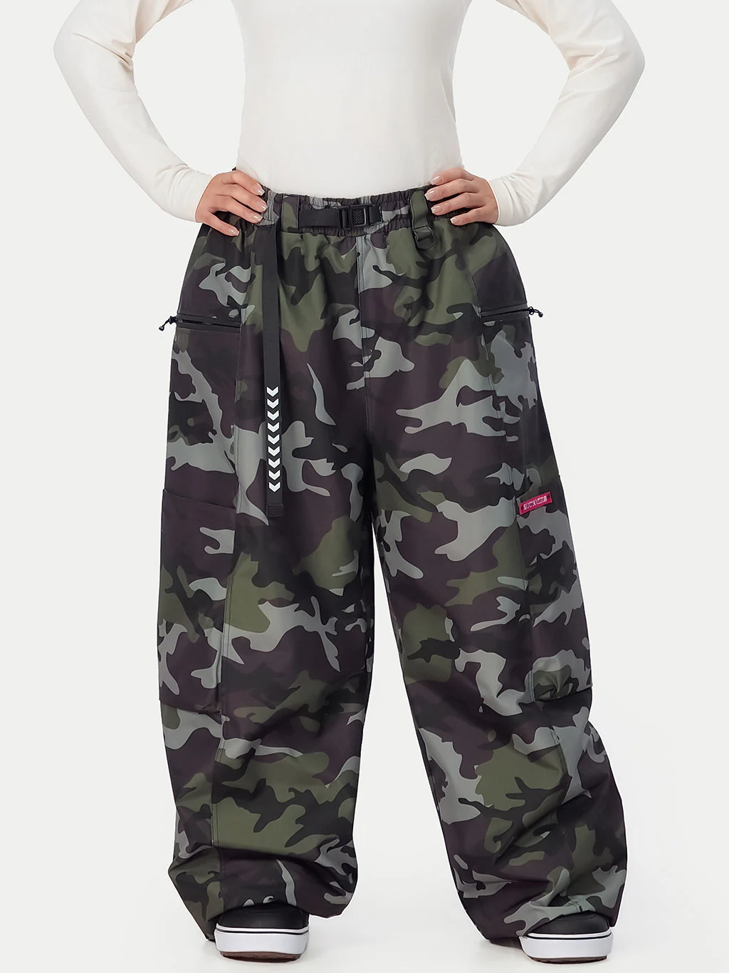 Women's Techline Durable Stretch Utility Cargo Snow Pants – Baggy Freestyle Fit - Image 9