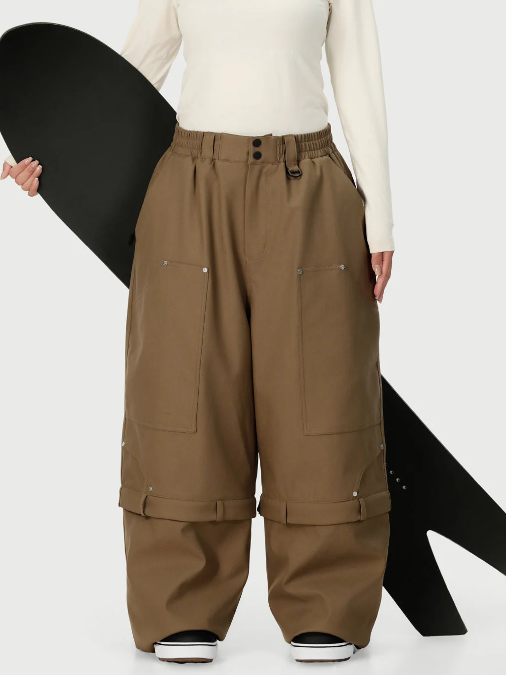 Women's UrbanCraft Double Knee Utility Cargo Snow Pants with Rivet-Reinforced Panels - Image 6