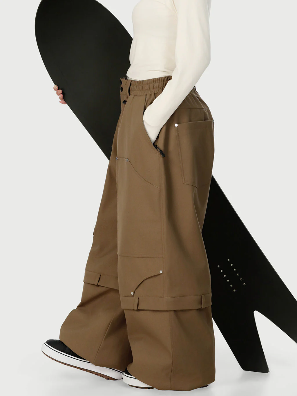 Women's UrbanCraft Double Knee Utility Cargo Snow Pants with Rivet-Reinforced Panels - Image 7