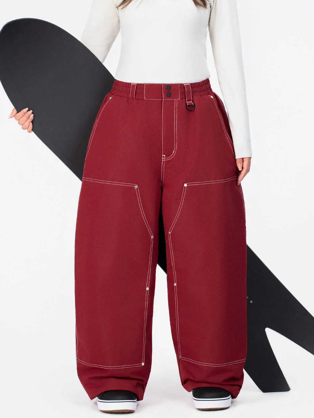 Women's UrbanCraft Utility Freeride Baggy Snowboard Pants with Reinforced Panels - Image 13
