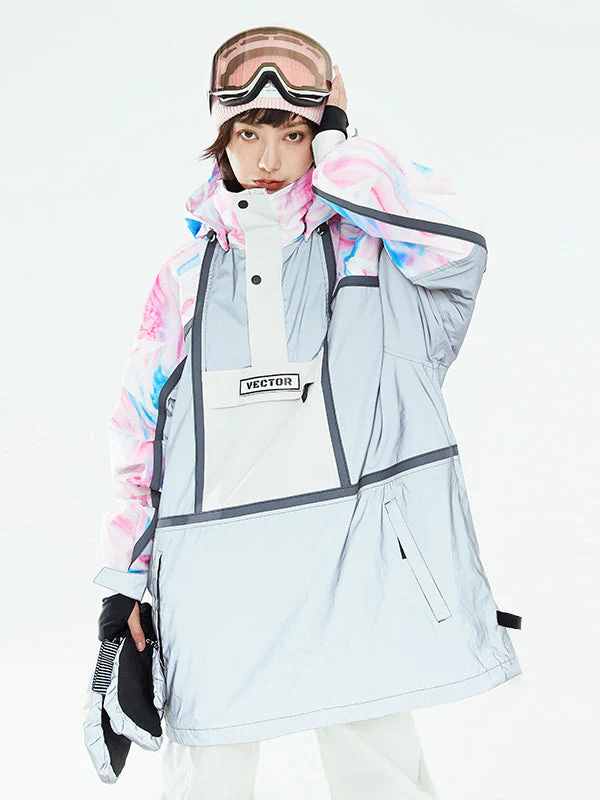 Women's Vector Unisex Reflective Colorful Winter Anorak Snow Jacket - Image 6