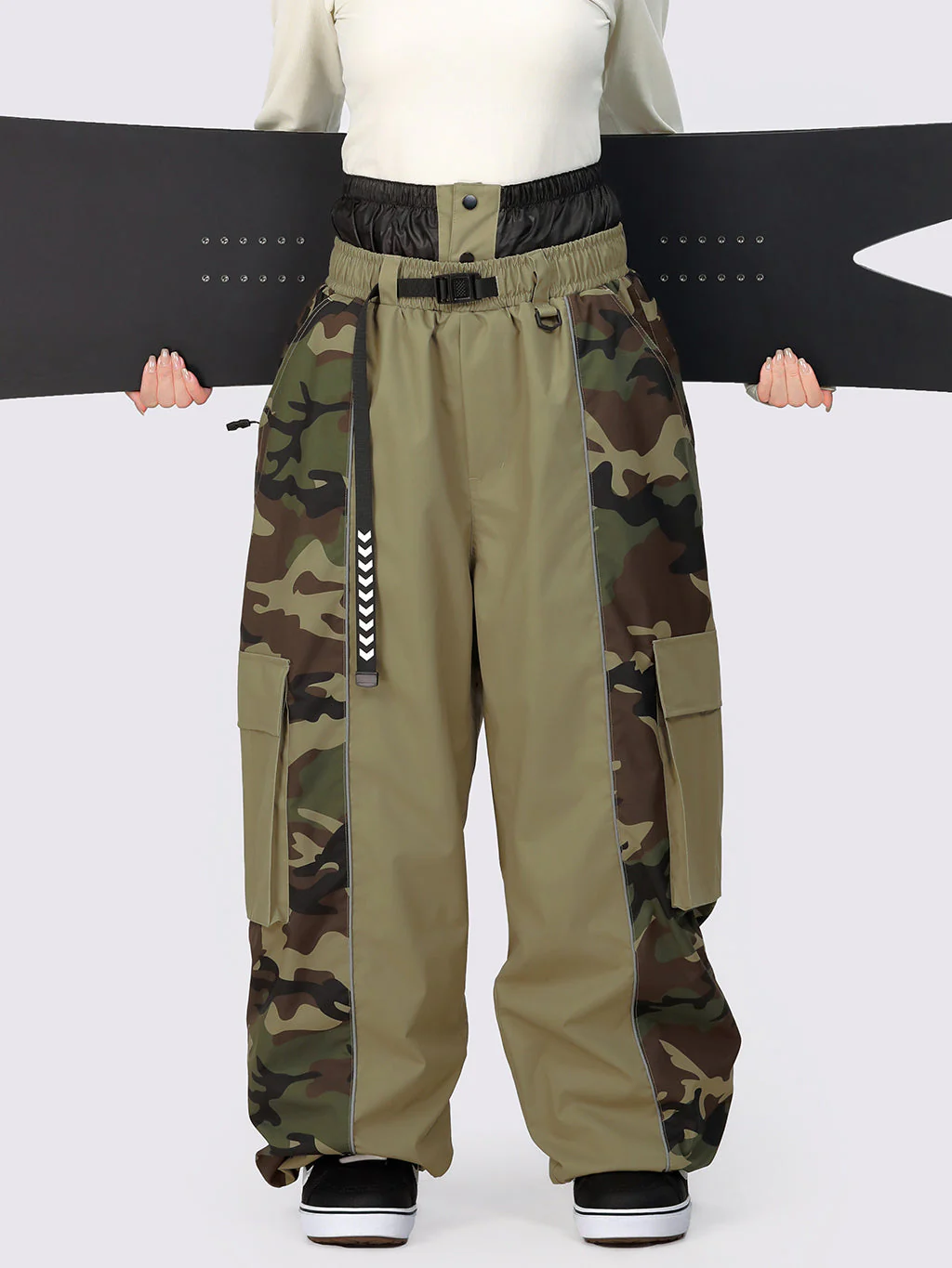Women's Wild Motion Reflective Colorblock Extra Baggy Snow Pants - Image 43