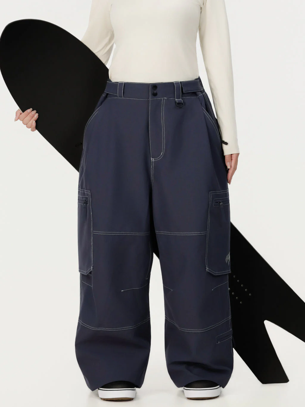 Women's Wild Soul Crew Utility Cargo Snow Pants – Heavy Stitch Baggy Fit - Image 10