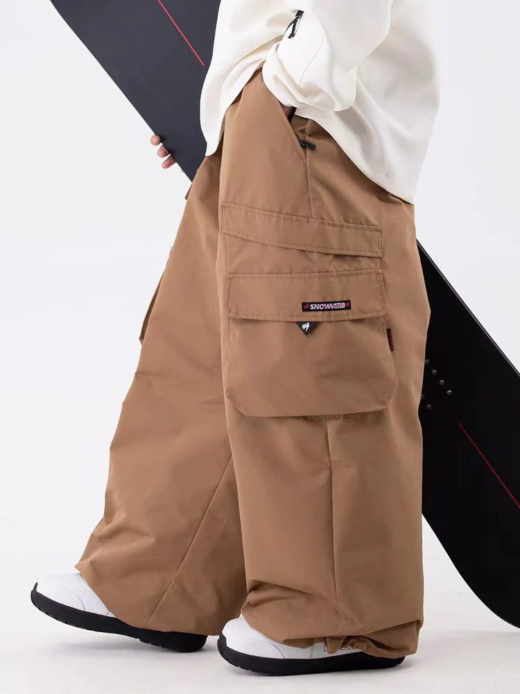Women's Wild Soul Steeze ParkRider Multi-Pocket Utility Cargo Leopard Snow Pants - Image 10