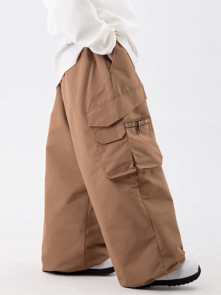 Women's Wild Soul Steeze ParkRider Multi-Pocket Utility Cargo Leopard Snow Pants - Image 11