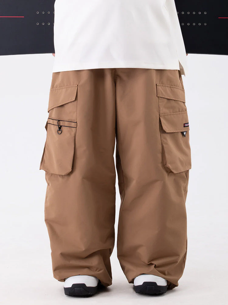 Women's Wild Soul Steeze ParkRider Multi-Pocket Utility Cargo Leopard Snow Pants - Image 12