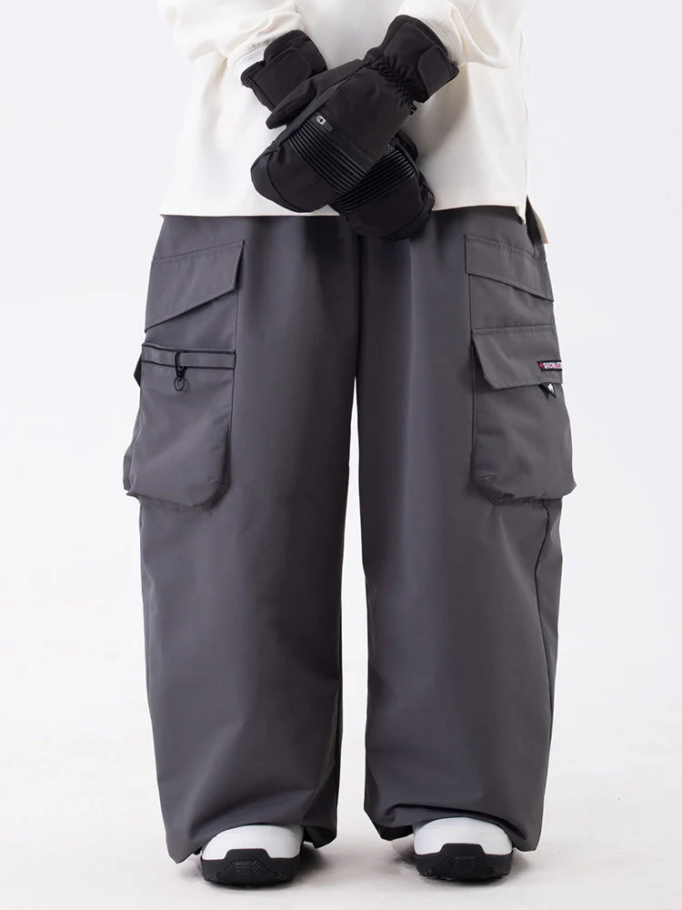Women's Wild Soul Steeze ParkRider Multi-Pocket Utility Cargo Leopard Snow Pants - Image 13