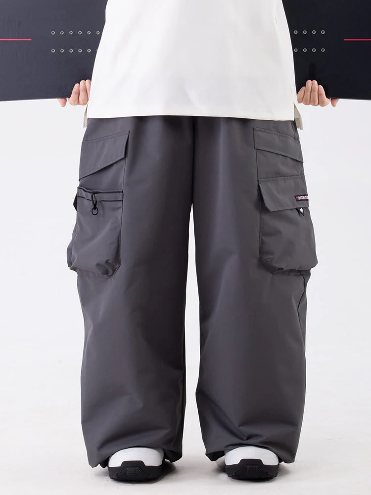 Women's Wild Soul Steeze ParkRider Multi-Pocket Utility Cargo Leopard Snow Pants - Image 16