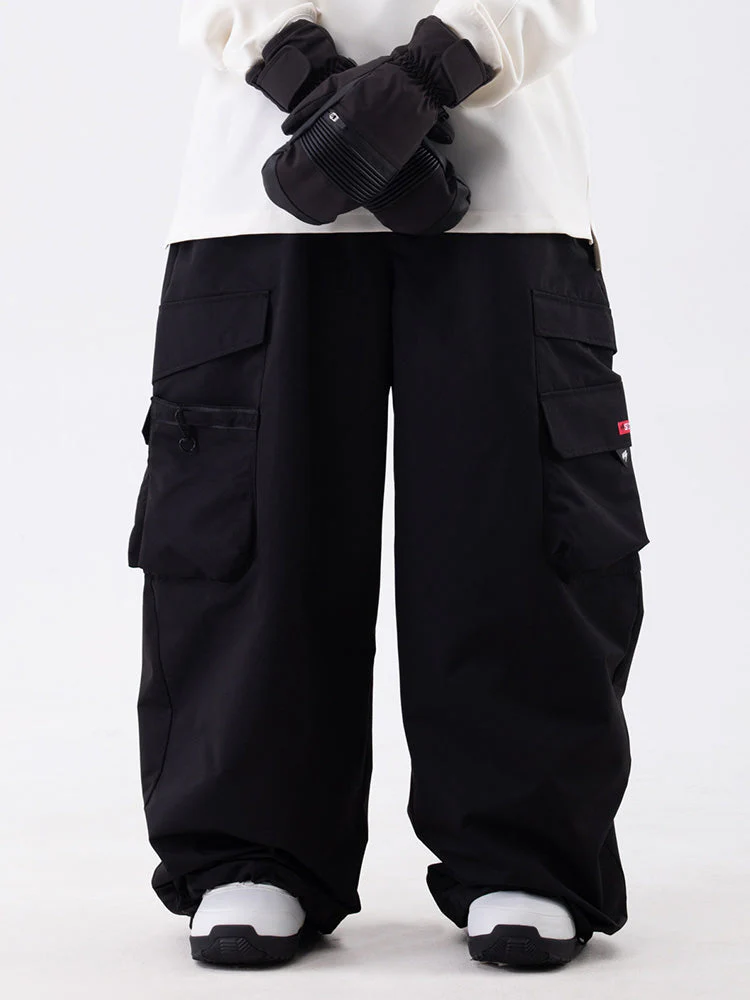Women's Wild Soul Steeze ParkRider Multi-Pocket Utility Cargo Leopard Snow Pants - Image 5