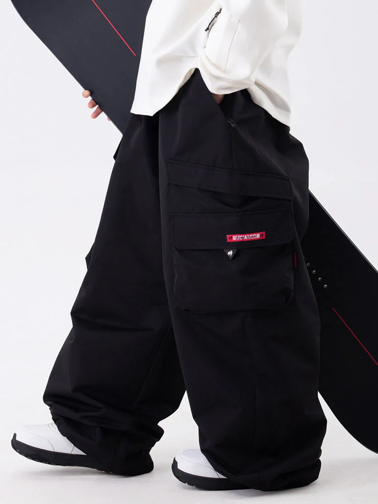 Women's Wild Soul Steeze ParkRider Multi-Pocket Utility Cargo Leopard Snow Pants - Image 6