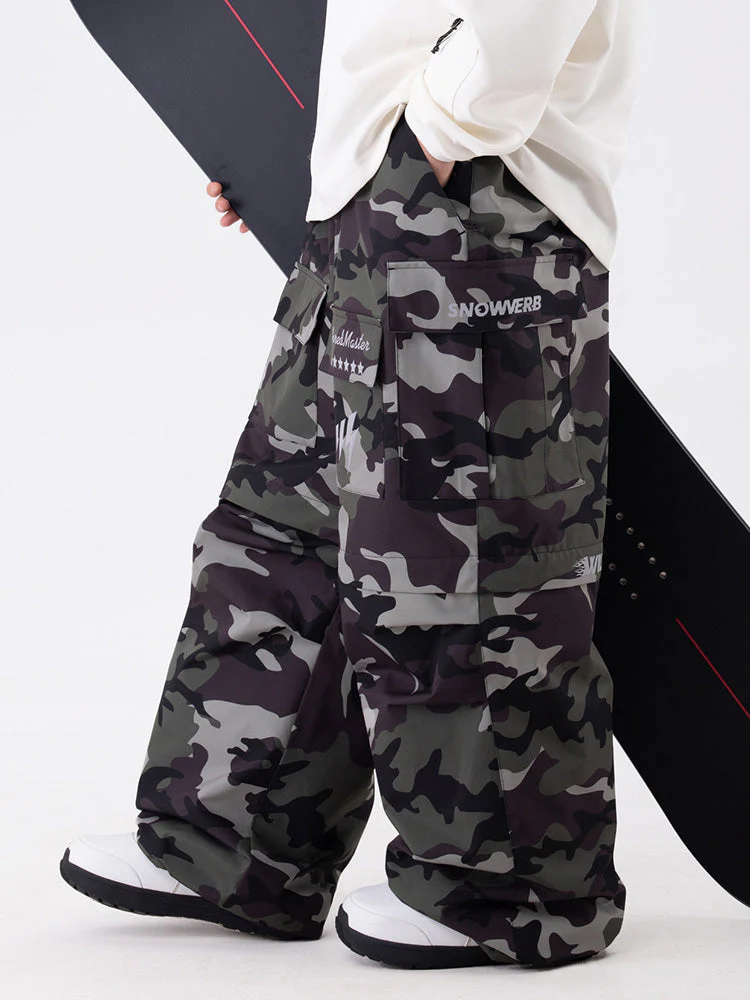 Women's Wild Soul Steeze Shred Master Baggy Street Cargo Camo Snow Pants / Shorts - Image 3