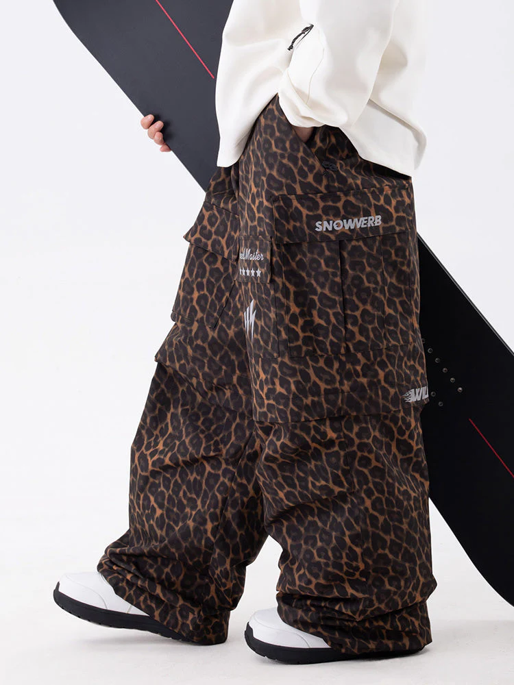 Women's Wild Soul Steeze Shred Master Baggy Street Cargo Leopard Snow Pants / Shorts - Image 2