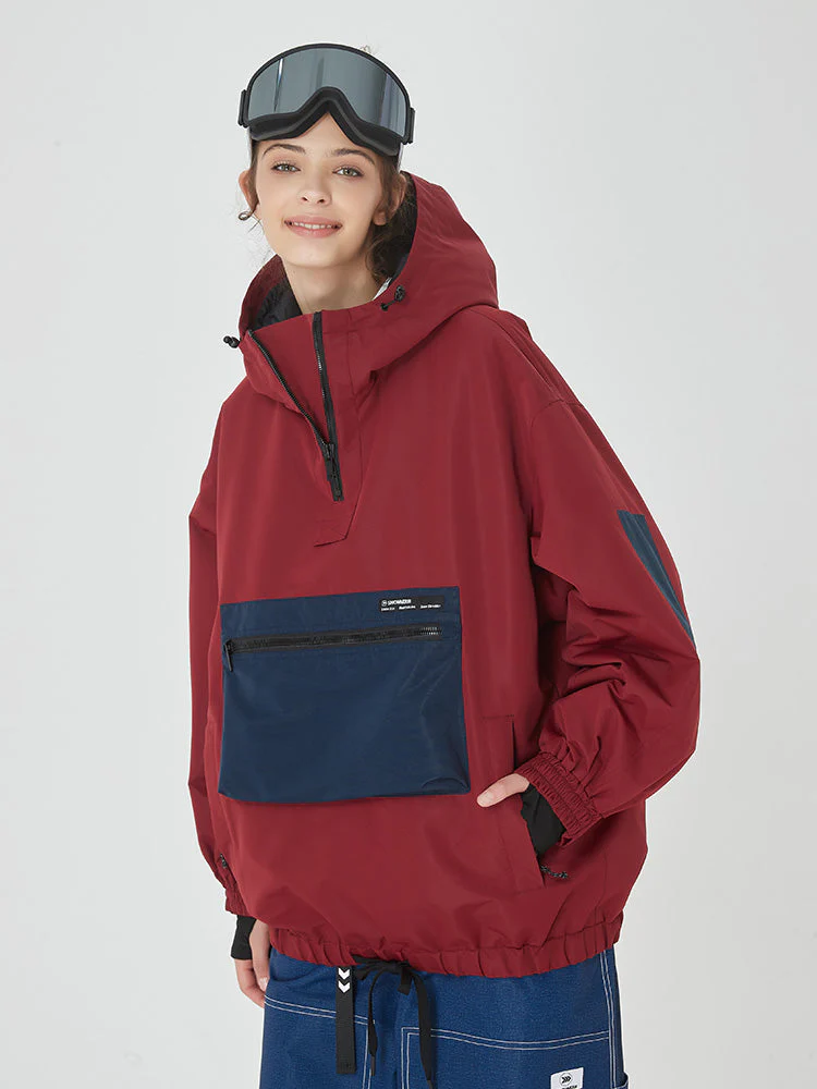 Women's Winter Bomber Baggy Snowboard Jacket Big Cargo Pocket Snow Coat - Image 2