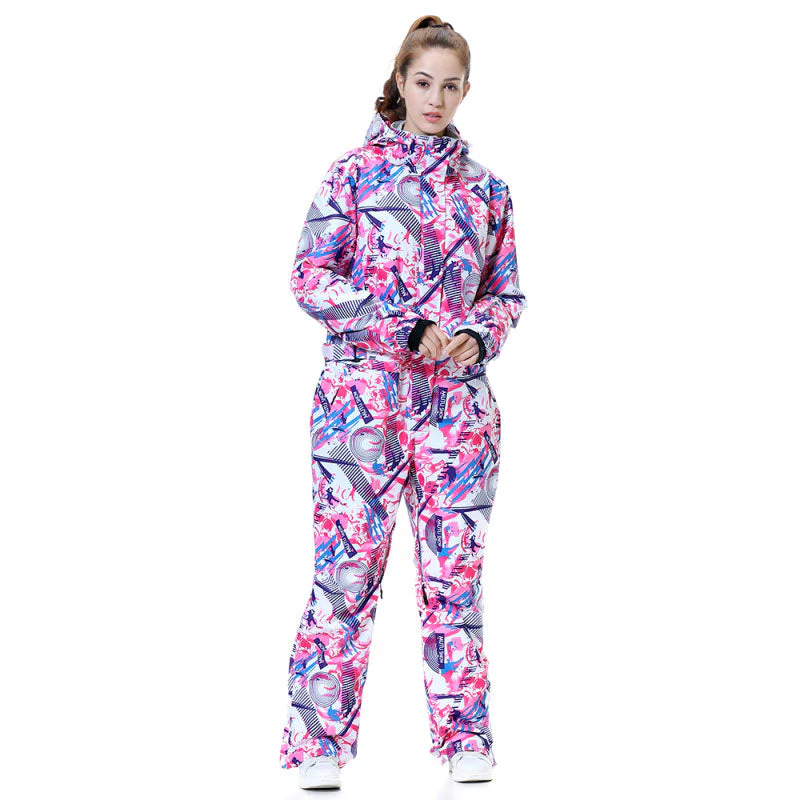 Women's Winter Sports Snow Fashion One Piece Ski Suits Snow Jumpsuit - Image 6
